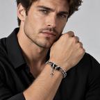 Coiled Snake Gemstone Star Bracelet