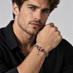 Coiled Snake Gemstone Star Bracelet