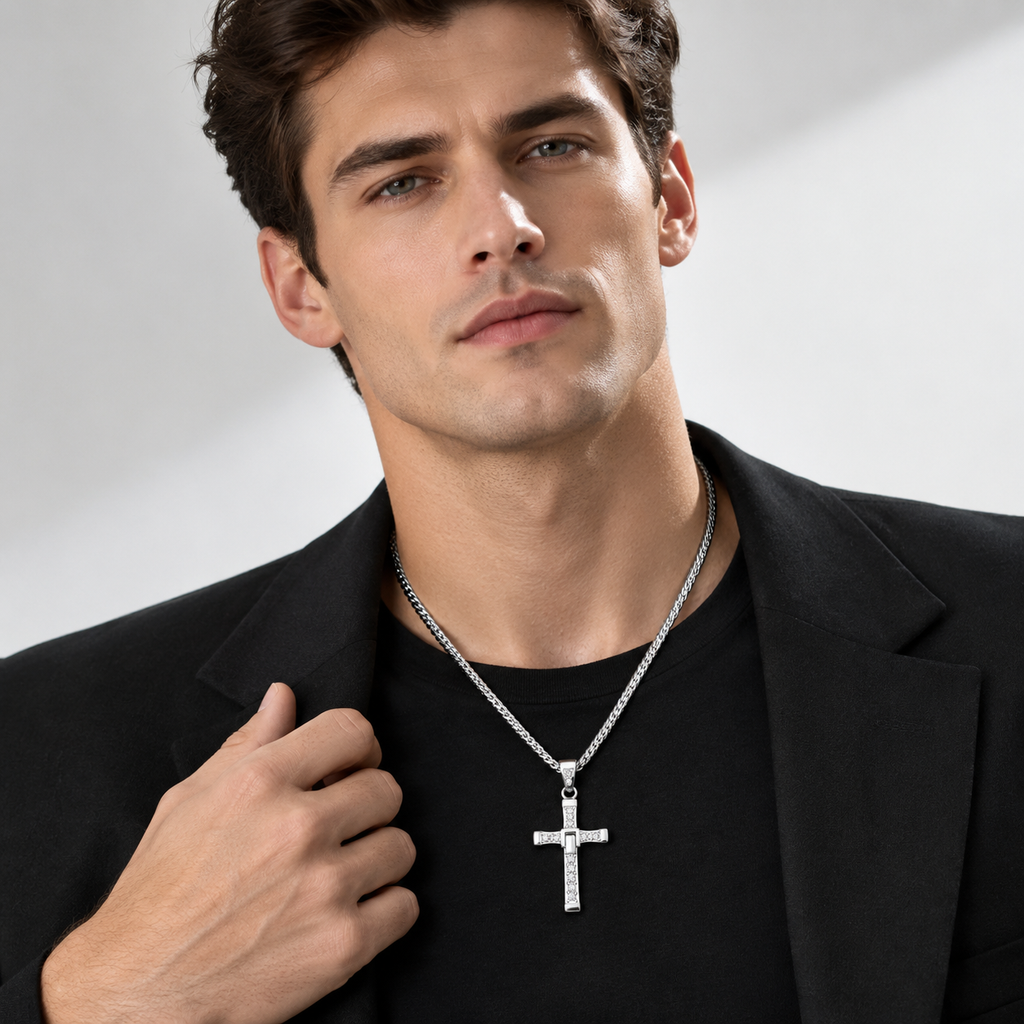 Dominic Toretto Style Cross Pendant Necklace - Titanium Steel Streetwear Jewelry