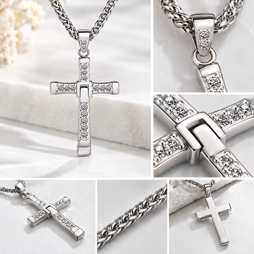 Dominic Toretto Style Cross Pendant Necklace - Titanium Steel Streetwear Jewelry