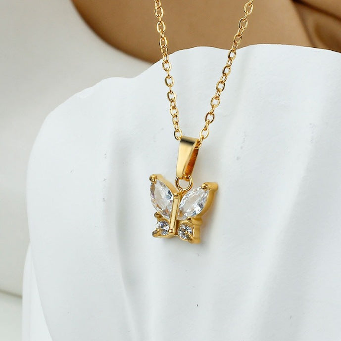 18K Gold Colored Gemstone Necklace