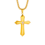 18K Gold Cross Pendant Necklace