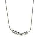 CZ Bar Pendant Necklace – Titanium Steel