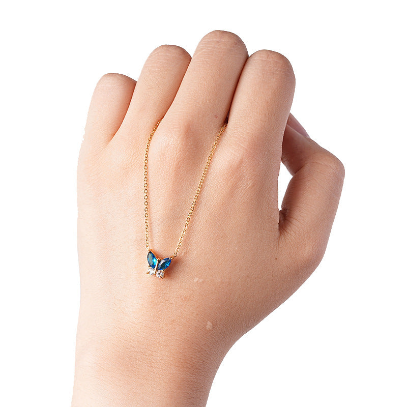 18K Gold Colored Gemstone Necklace