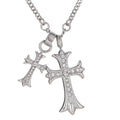 Colored Gemstone Titanium Steel Cross Necklace