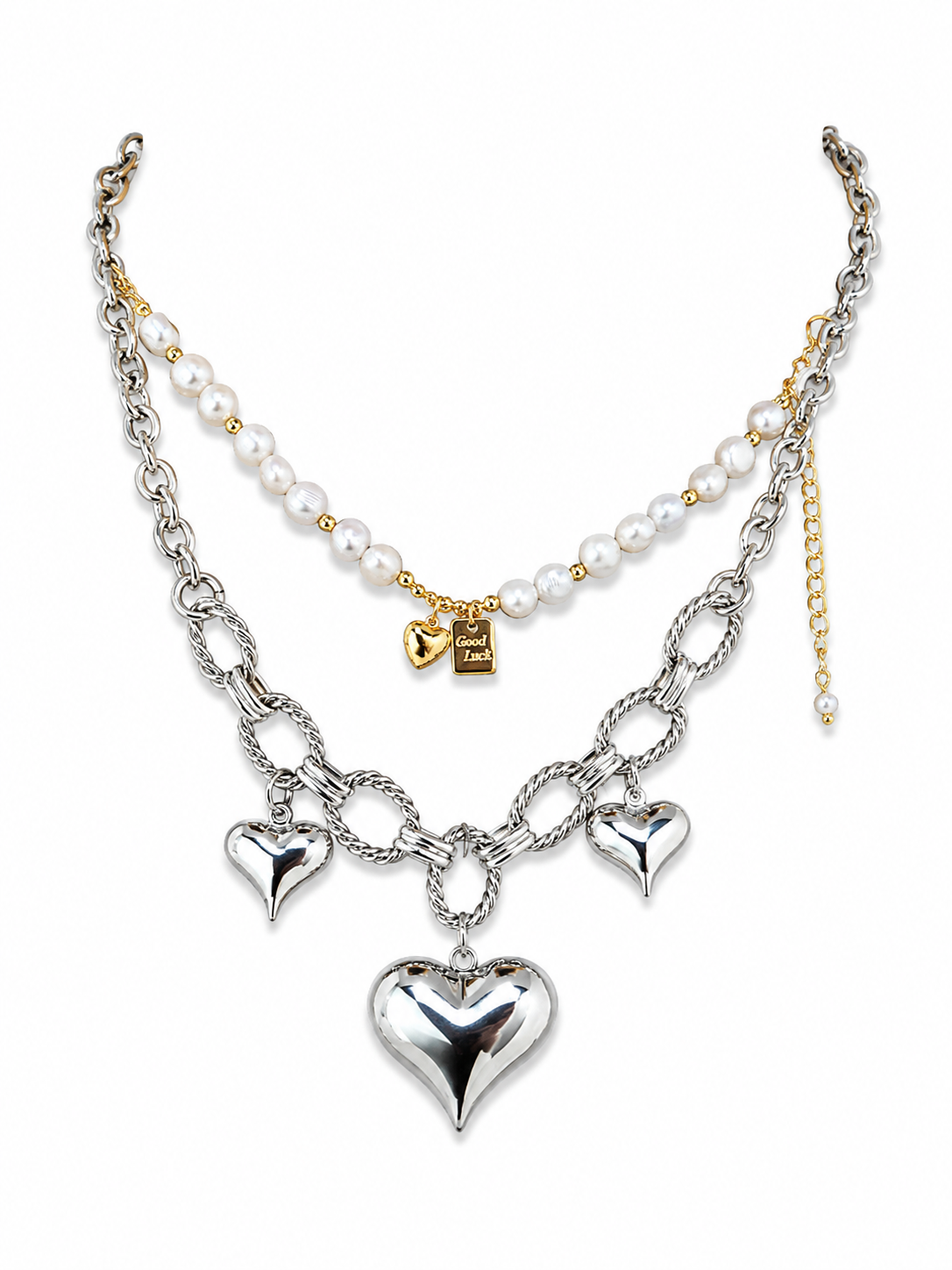 2-in-1 Detachable Heart Necklace