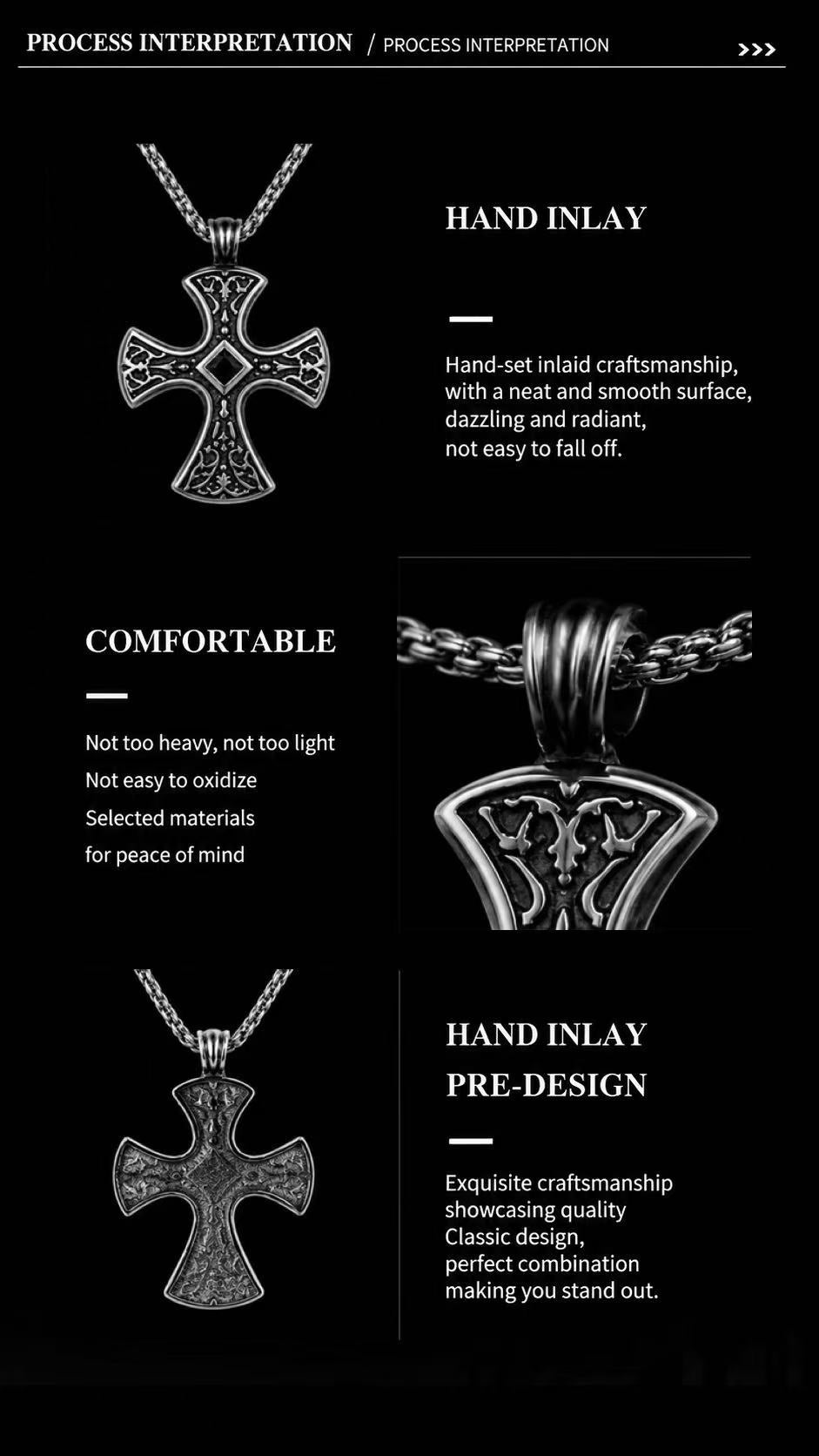 Gothic Vintage Filigree Cross Pendant Necklace