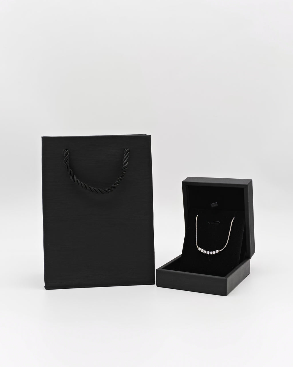 CZ Bar Pendant Necklace – Titanium Steel
