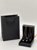 18K Gold Colored Gemstone Necklace - Womens Statement Jewelry