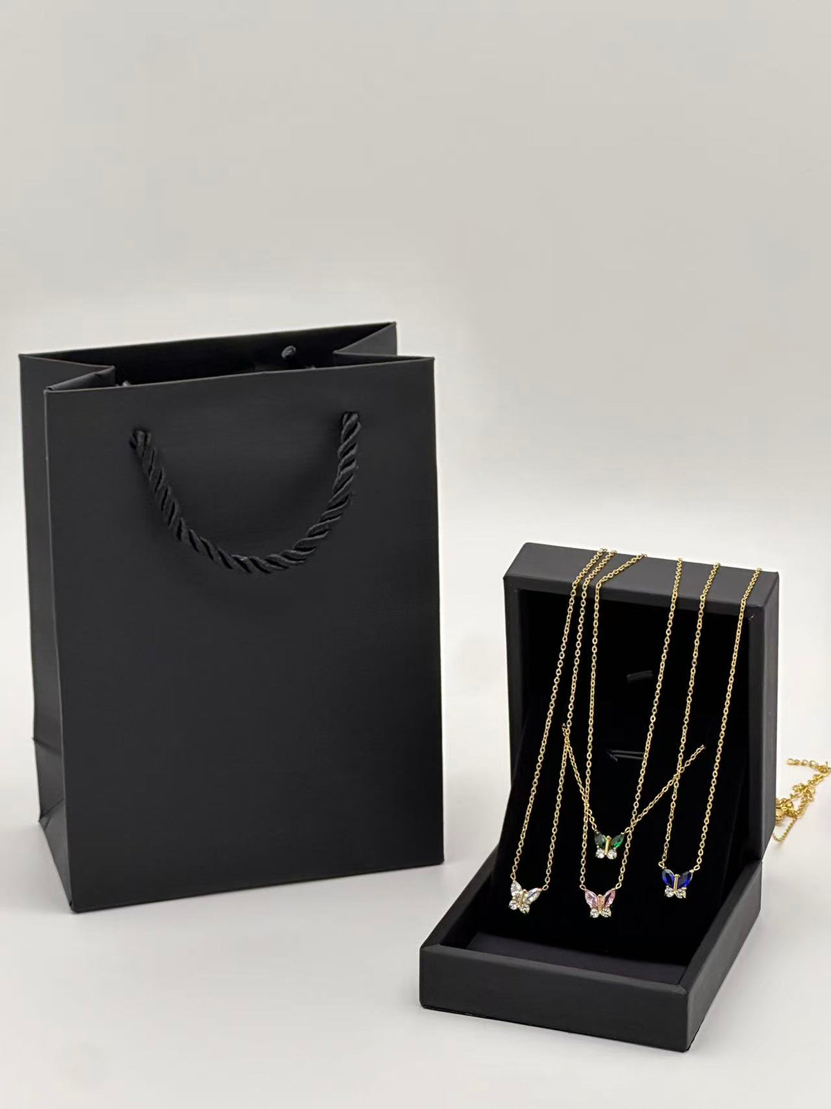 18K Gold Colored Gemstone Necklace - Womens Statement Jewelry