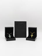 Emerald Green Gemstone Diamond Cross Pendant