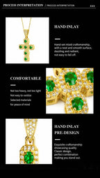 Emerald Green Gemstone Diamond Cross Pendant